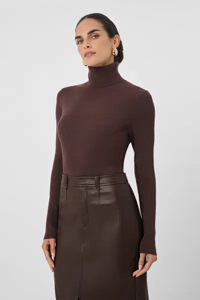 Toccin Valeria Turtle Neck Top In Brown