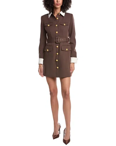 Toccin Valerie Long Sleeve Mini Dress In Brown