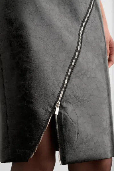 Toccin Verena Asymmetrical Zip-front Skirt In Oxblood