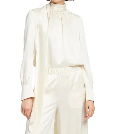 Toccin Veronica Long Sleeve Pussy-bow Blouse In White