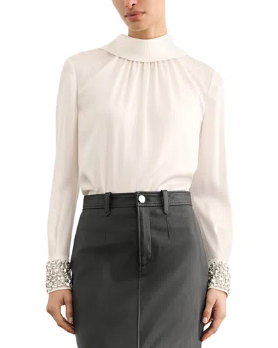 Toccin Veronica Embellished Tie Back Blouse In White