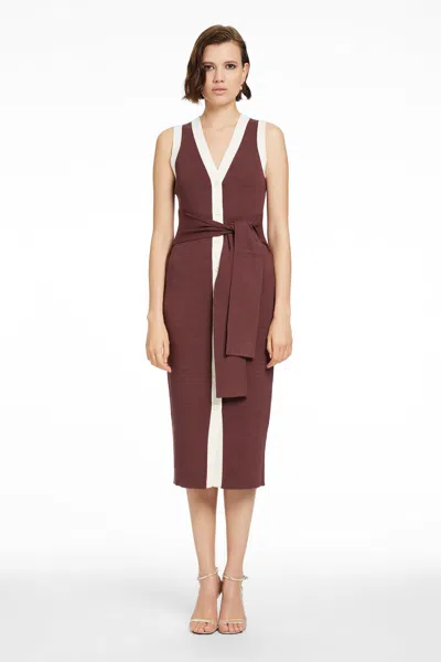 Toccin Victoria Sleeveless Button-front Midi Dress In Burgundy