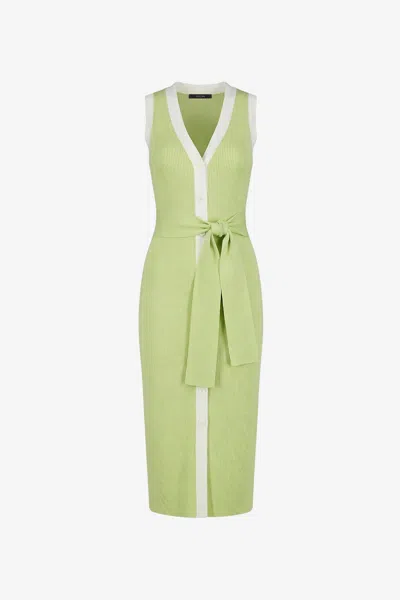 Toccin Victoria Tie Front Sleeveless Midi Dress In Green
