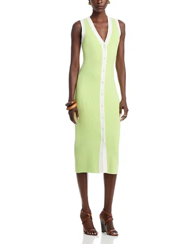 Toccin Victoria Tie Waist Dress In Green