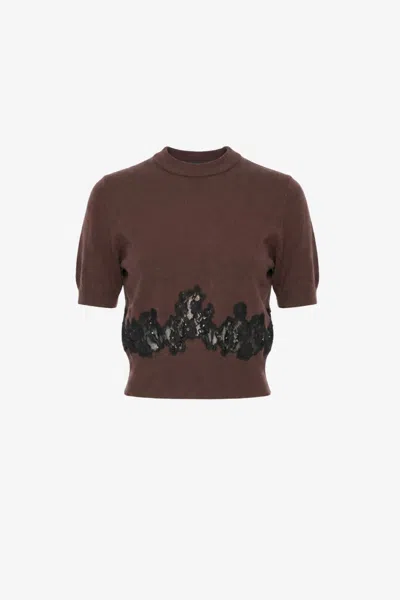 Toccin Vika Short Sleeve Sweater In Walnut/jet
