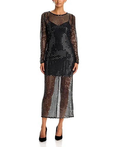 Toccin Viola Crochet Maxi Dress In Black