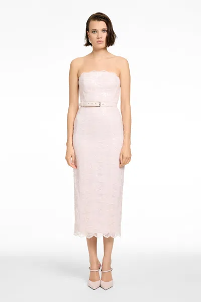 Toccin Vivian Strapless Belted Mini Dress In White