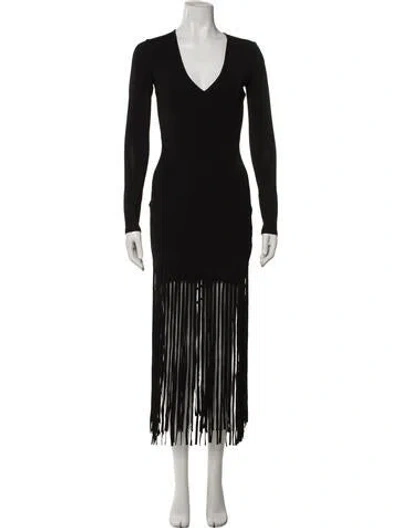 Pre-owned Toccin V-neck Long Dress W/ Tags In Black