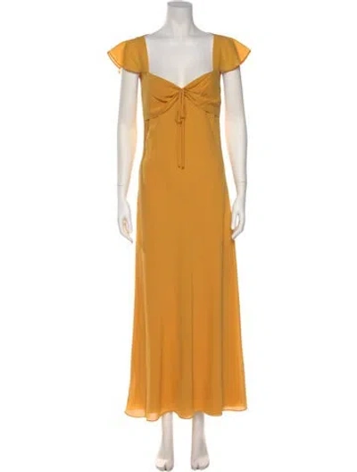 Pre-owned Toccin V-neck Long Dress In Yellow
