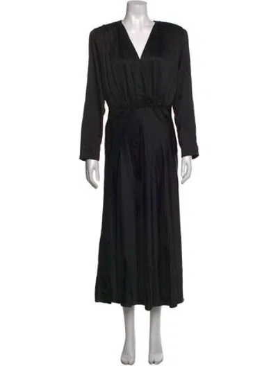 Pre-owned Toccin V-neck Midi Length Dress In Black