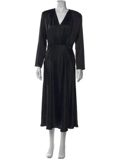 Pre-owned Toccin V-neck Midi Length Dress W/ Tags In Black