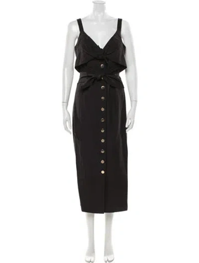 Pre-owned Toccin V-neck Midi Length Dress W/ Tags In Brown