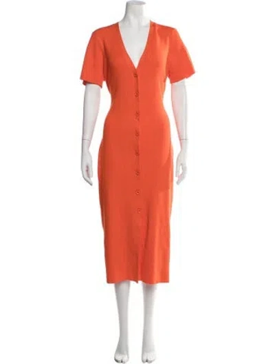 Pre-owned Toccin V-neck Midi Length Dress W/ Tags In Orange