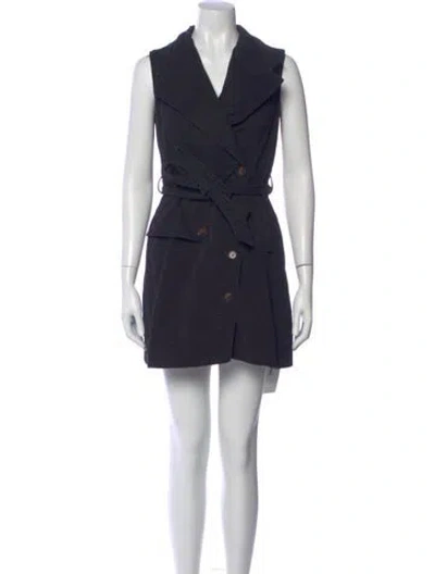 Pre-owned Toccin V-neck Mini Dress In Black
