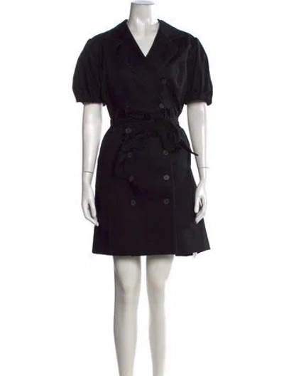 Pre-owned Toccin V-neck Mini Dress In Black