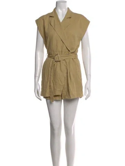 Pre-owned Toccin V-neck Mini Dress In Neutral