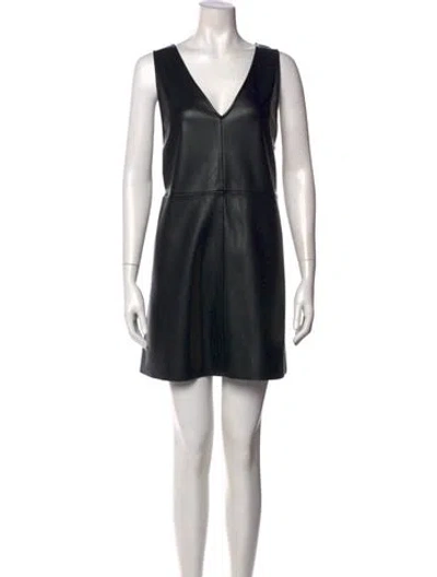 Pre-owned Toccin V-neck Mini Dress W/ Tags In Black