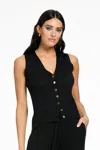 Toccin Waverly Button-front Sweater Vest In Black
