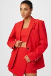 Toccin Willa Boxy Boyfriend Blazer In Red
