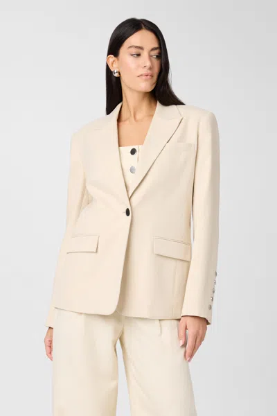 Toccin Willa Oversized Linen Blazer In Neutral