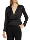 Toccin Women's Adeline Long-sleeve Surplice-neck Top In Brown