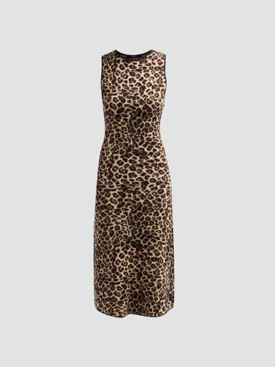 Toccin Alessia Leopard-print A-line Midi Dress In Animal Print