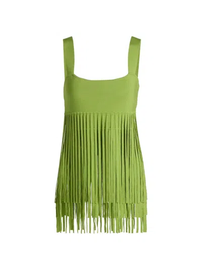 Toccin Women's Amaris Fringed Tank In Green