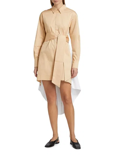 Toccin Women's Ariella Fly Away Pleated Shirtdress In Orange