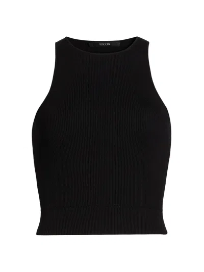 Toccin Estelle Crochet Racer Tank In Jet