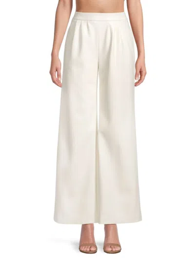 Toccin Women's Betty Faux Leather Trousers In Creme