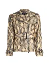 Toccin Brando Python Biker Jacket In Brown