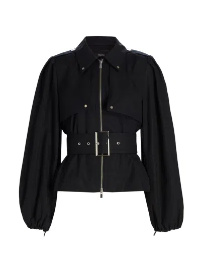 Toccin Women's Brighton Belted Zip-front Jacket In Black