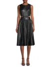 Toccin Women's Brit Faux-leather Cut-out Midi Dress In Jet