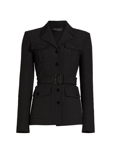 Toccin Women's Charlie Belted Safari Blazer In Black