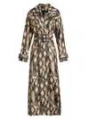 Toccin Chloe Vegan Leather Trench Coat In Python In Neutral
