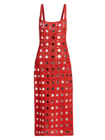 Toccin Clementine Midi Length Dress In Red