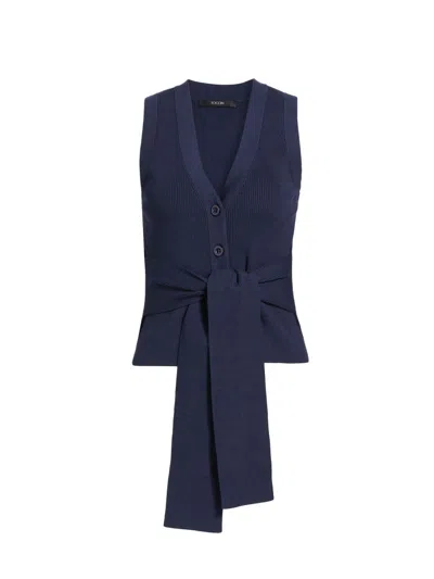 Toccin Women's Collins Knit Tie-waist Top In Blue