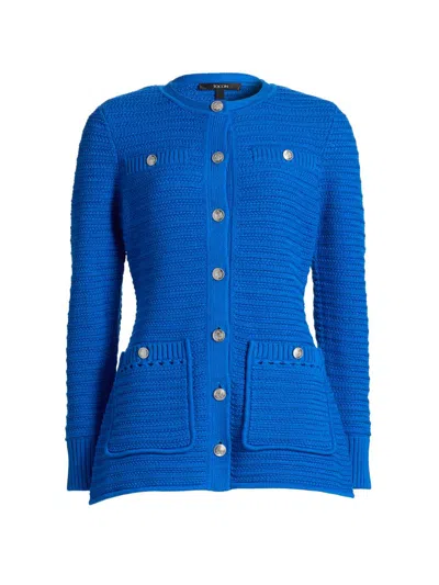 Toccin Women's Constance Crewneck Jacket In Blue