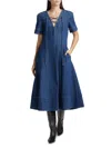 Toccin Women's Dahlia Denim Fit & Flare Dress In Purple