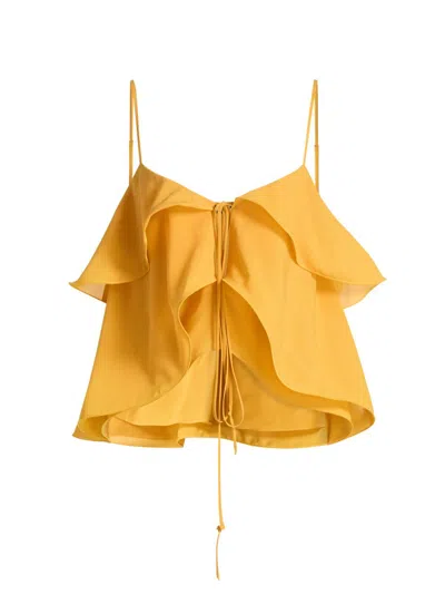 Toccin Women's Danica Tiered Cami Top In Yellow