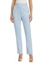 Toccin Women's Eden Cigarette Striped Pants In Blue