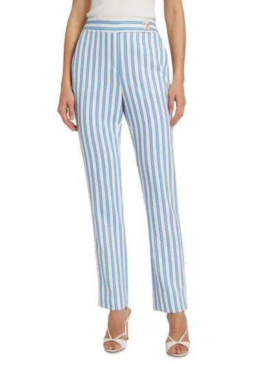 Toccin Women's Eden Cigarette Striped Pants In Blue