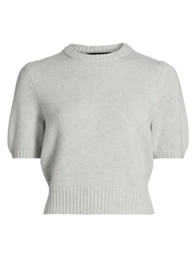 Toccin Women's Elsie Wool-cashmere Short-sleeve Sweater In Gray