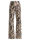 Toccin Gaia Python Vegan Leather Pants In Brown