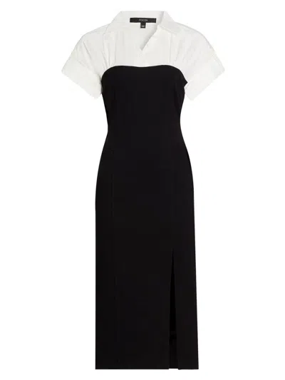 Toccin Women's Jasmine Cotton-blend Short-sleeve Midi-dress In Black