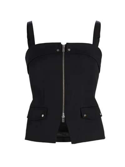 Toccin Women's Jayden Zip-front Moto Top In Black