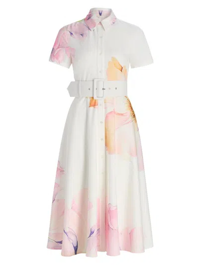 Toccin Women's Jean Short-sleeve Shirtdress In White