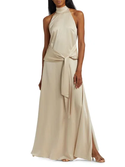 Toccin Women's Jocelyn Tie-front Maxi Dress In Gold