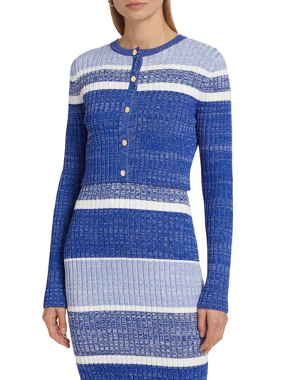 Toccin Women's Kara Stripe Crop Cardigan In Multi