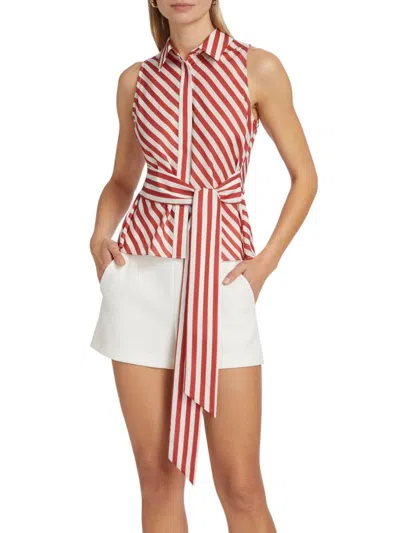 Toccin Women's Katherine Stripe Tie- Front Shirt In Multi